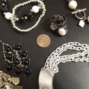 Black and silver jewelry lot